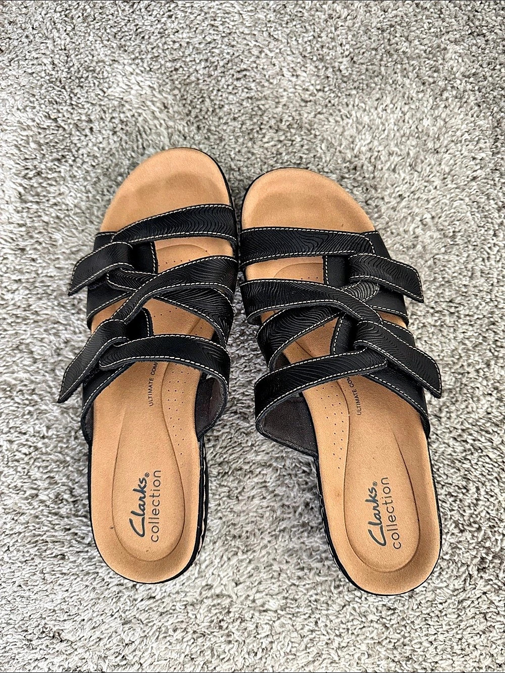 Clarks Women's Black Strappy Sandals